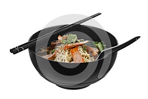 Chinese roast pork noodle bowl