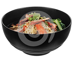 Chinese roast pork noodle dish