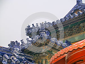 Chinese roofs at Forbidden city Beijing