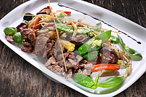 Chinese salad with wheat germs.