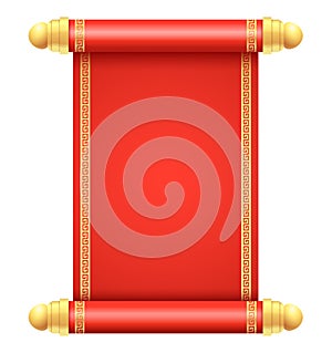 Chinese scroll illustration template on white background