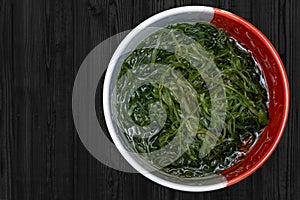 Chinese  Seaweed fresh from ocean green plant for salad or soup and healthy food or Nori in Japan