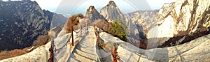 Chinese Shaanxi province tourist attractions in Huashan mountain.