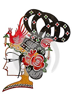 Chinese shadow play women headdress