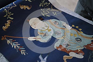 Chinese silk tapestry photo