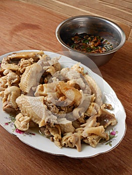 Chinese siu mei white sliced chicken with sauce