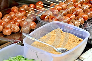 Chinese snack, frying meat ball