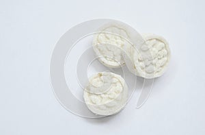 Chinese snacks snazzy made from rice flour on white background