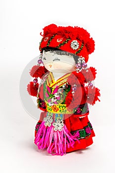 Chinese souvenir dolls in national clothes