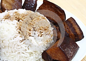 Chinese Soya Sauce Meat With Rice