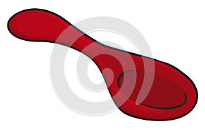 Chinese spoon in red ceramic and cartoon style, Vector Illustration