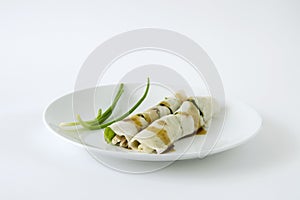 Chinese Spring Roll in a plate