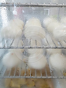 Chinese steam buns in steamer