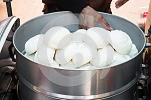 Chinese steamed stuff bun, dumpling bun.