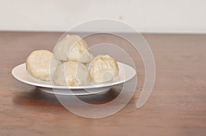 Chinese Steamed Stuffed Bun in plate