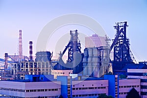 Chinese steelworks Industrial building at night