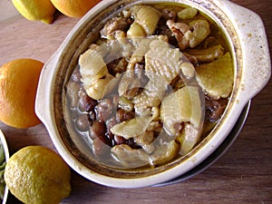 Chinese stew in a slow cooker pot