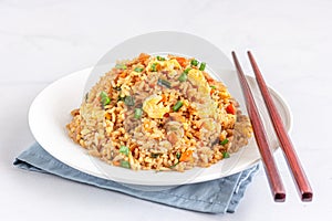 Chinese Stir Fried Rice with Chopsticks