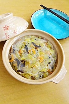 Chinese stir fry dish marrow & dried shrimps