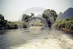 Chinese stone bridge in guilin