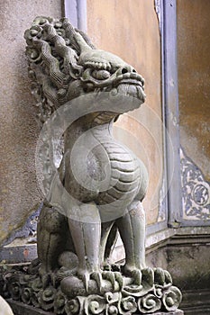 Chinese Stone Lion at Fayu Temple China
