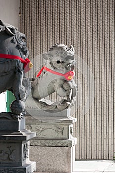 Chinese stone lion statue