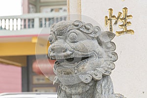 Chinese stone statue lion.