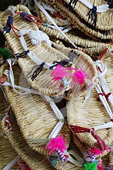 Chinese straw sandals photo