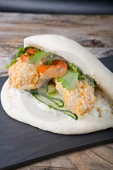 Chinese street food stuffed wrap