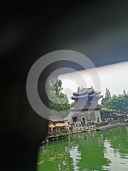 Chinese style ancient bell tower building