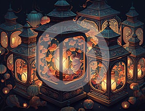 Chinese style ancient lanterns