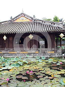 Chinese style architecture design of the historic ancient vietnamese emperor FORBIDDEN PALACE