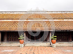 Chinese style architecture design of the historic ancient vietnamese emperor FORBIDDEN PALACE