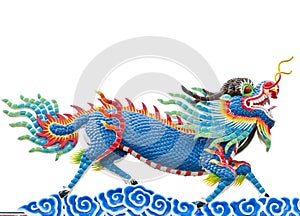 Chinese style blue dragon statue