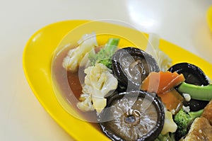 Chinese style cauliflower and broccoli cuisine