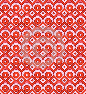 Chinese style circle diamond half symmetry seamless pattern