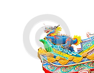 Chinese style dragon statue isolate