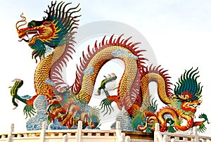 Chinese style dragon statue, taken in Thailand