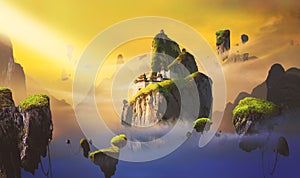 Chinese style fantasy scenes photo