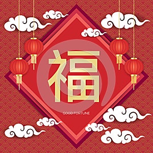 Chinese style frame with blessing word