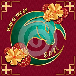 Chinese style Happy new year 2021. 2021 Greetings card. abstract background.2021 background banner. Vector illustration