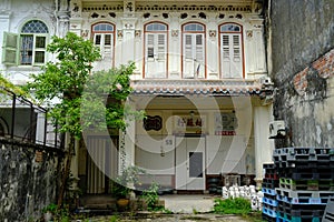 Chinese-style historic building in the old district of Penang, Malaysia