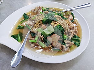 Chinese style noodles. Also known as mee goreng basah or wet fried noodles photo