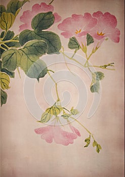 Chinese style painting of spring flower