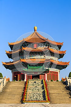 Chinese style round three stories hall