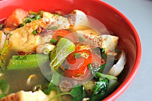 Chinese style spicy vegetable soup