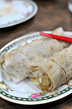 Chinese style vegetarian spring roll