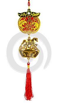 Chinese style wealthy charm on white background