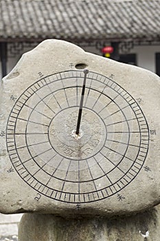 Chinese Sun Dial in Stone