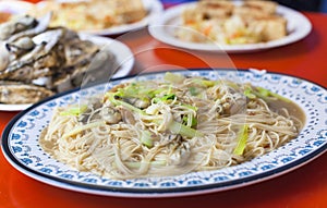 Chinese and Taiwan traditional famous food - oyster thin noodle